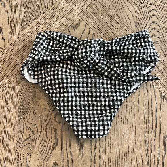 New Anthropologie Montce Paula Tie Up Bikini Bottoms Gignham Medium - Picture 4 of 7